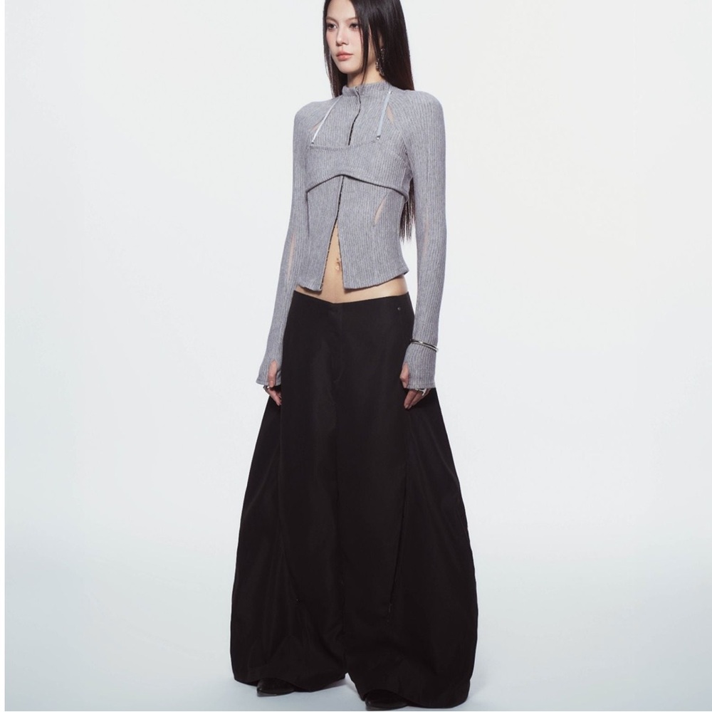 Chic Wide-Leg Oversized Black Pants Bunnyhill